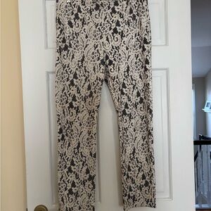 Chico's Elegant Black and Cream Lace Cropped Pants